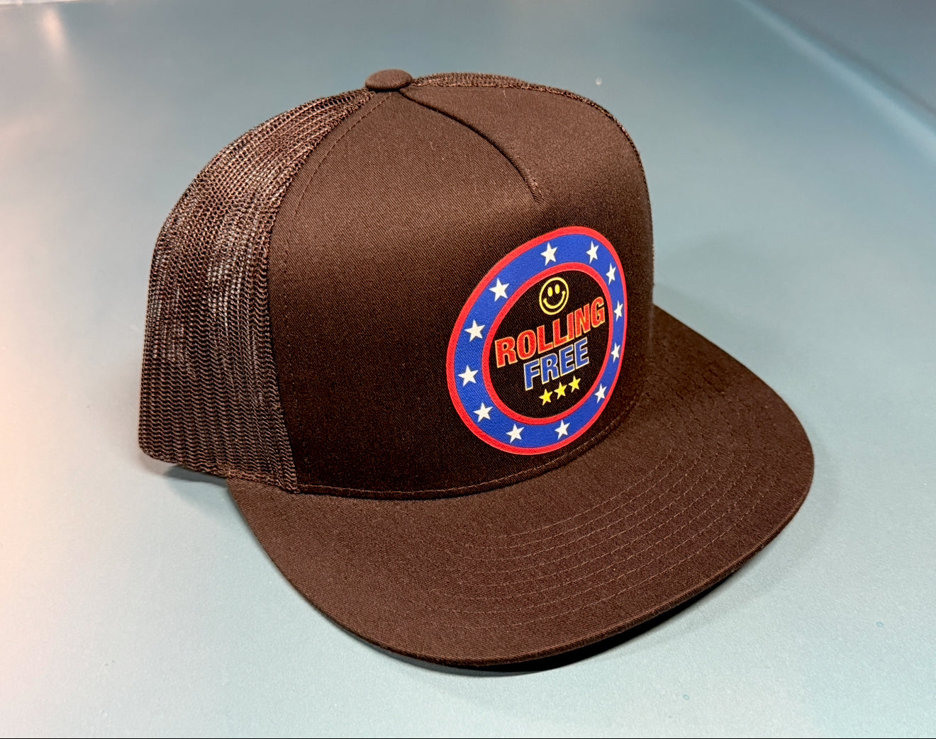 Rolling Free Trucker Snap Back Hat Black