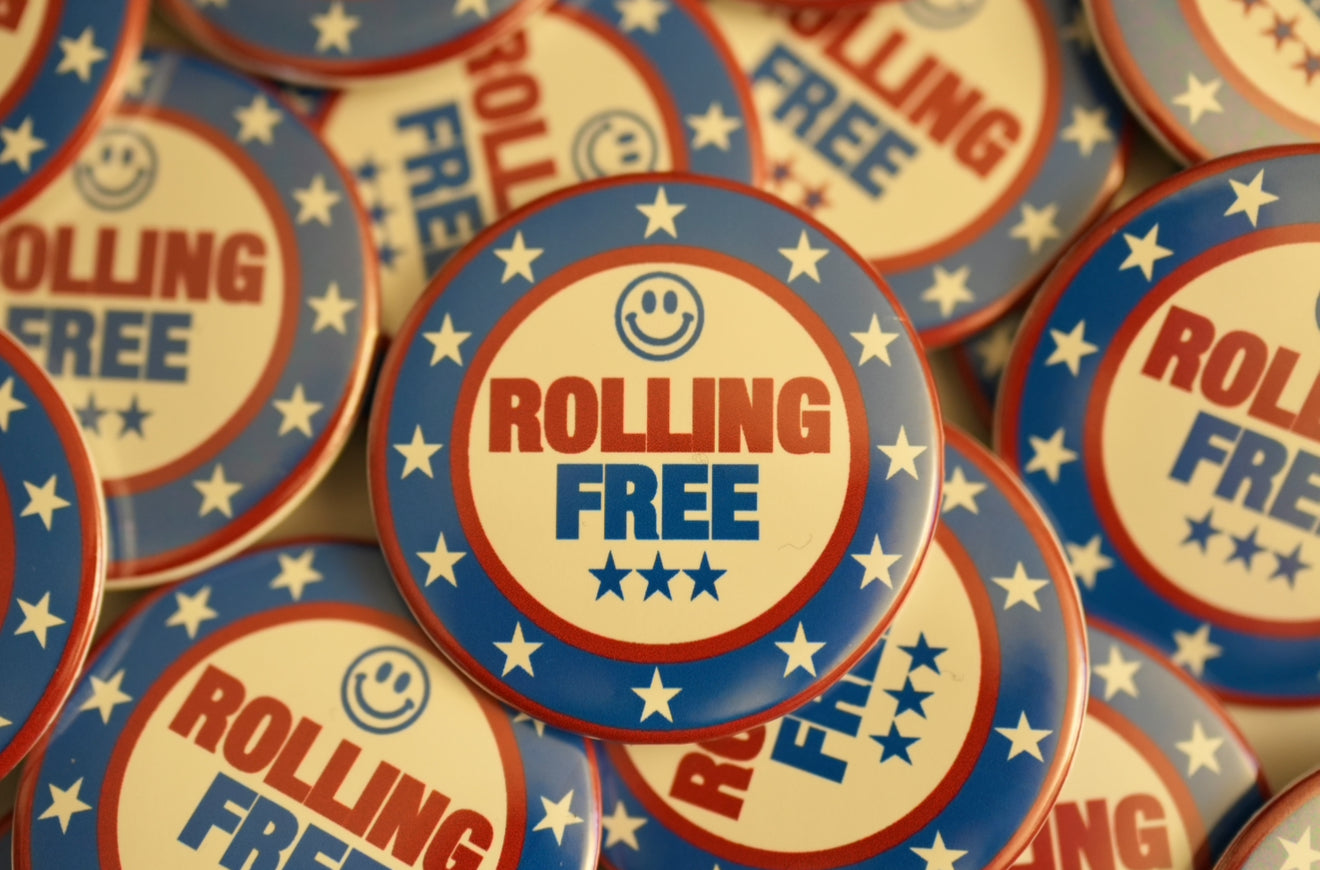 Rolling Free Pinback Button 2.25"