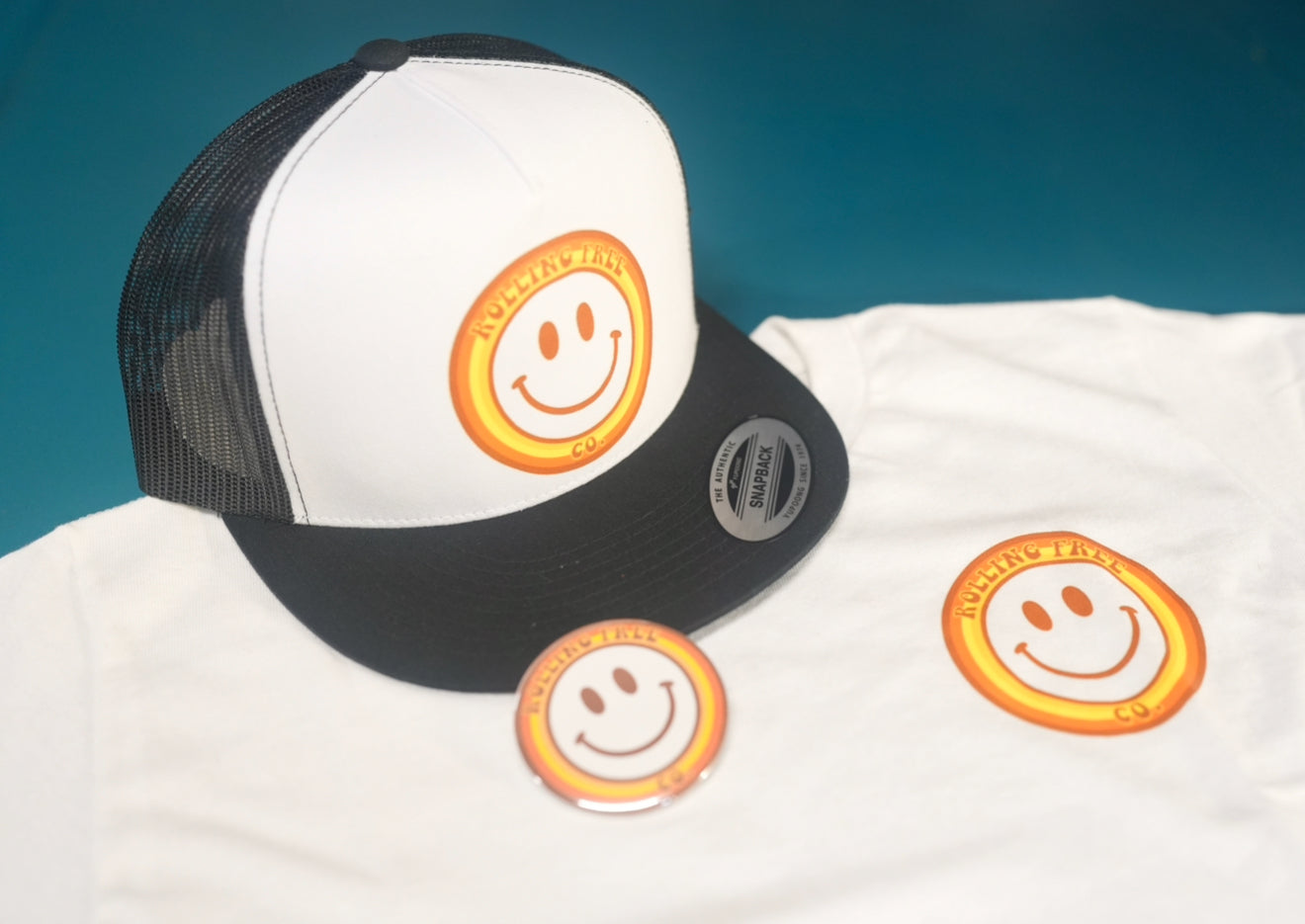 Rolling Free Co. Retro Combo Pack! (Hat,Adult Tshirt & Button!)