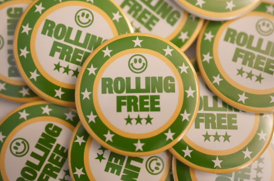 Rolling Free Pinback Button 2.25" (Green)